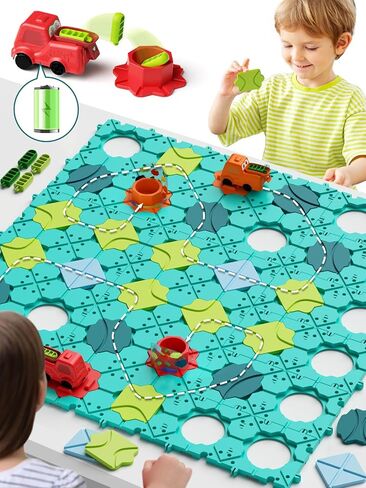 Logic Road Builder Kids Toys, Large Puzzle Stem Board Games for 4 5 6 7 Year Old Boys Girls, Educational Montessori Toys Birthday Gifts for Age 4-8 Year Old in Kuwait