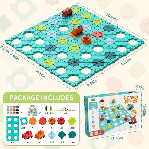 Logic Road Builder Kids Toys, Large Puzzle Stem Board Games for 4 5 6 7 Year Old Boys Girls, Educational Montessori Toys Birthday Gifts for Age 4-8 Year Old in Kuwait