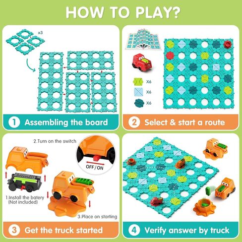 Logic Road Builder Kids Toys, Large Puzzle Stem Board Games for 4 5 6 7 Year Old Boys Girls, Educational Montessori Toys Birthday Gifts for Age 4-8 Year Old in Kuwait