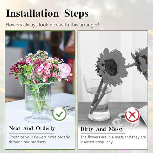 حامل ترتيب الزهور، BENOSPACE 3 قطع من الفولاذ المقاوم للصدأ شبكة زهور قابلة لإعادة الاستخدام مع 10 قطع مشبك ترتيب أسلاك الزهور الفضية لمزهرية سيقان الزهور باقة تثبيت النباتات لوازم أدوات الضفدع in Kuwait