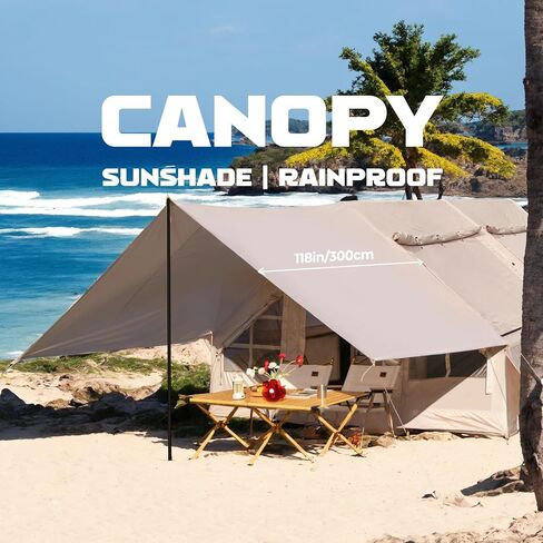 CCF Inflatable Tent for Camping with Canopy and Pump 4-5 Person Air Glamping Tents for Camping Adult Easy Setup 4 Season Blow Up Tent Waterproof Windproof Outdoor in Saudi Arabia