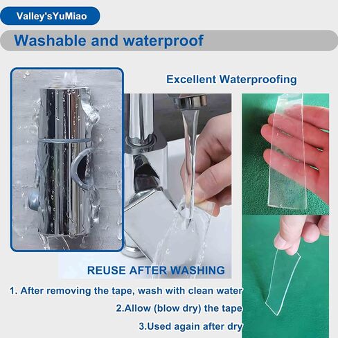 Valley'sYuMiao 2Rolls, Nano Double Sided Mountinging Tape, Adhesive-self Heavy Duty Tape, 2 Sides Sticky Tack Tape for Painted Walls AC Hanging Clear, 0.6in×10fts, 20fts Total Long in Kuwait