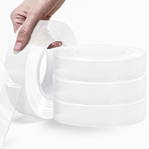 Valley'sYuMiao 2Rolls, Nano Double Sided Mountinging Tape, Adhesive-self Heavy Duty Tape, 2 Sides Sticky Tack Tape for Painted Walls AC Hanging Clear, 0.6in×10fts, 20fts Total Long in Kuwait