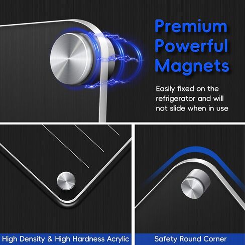 Acrylic Magnetic Chore Chart for Kids Adults Teens, 12" x 8" Clear Dry Erase Acrylic Fridge Family Chore Chart, Fridge Weekly to Do List Whiteboard Responsibility Reward Chart in Kuwait