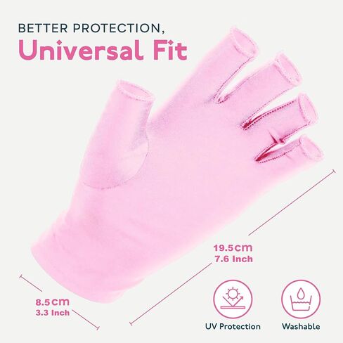 SUNUV LED Gloves for Gel Nails, UPF 50+ Anti UV Gloves for Gel Nail Lamp, Professional UV Gloves for Nail Techs in Kuwait
