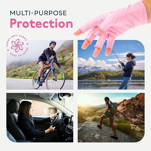 SUNUV LED Gloves for Gel Nails, UPF 50+ Anti UV Gloves for Gel Nail Lamp, Professional UV Gloves for Nail Techs in Kuwait