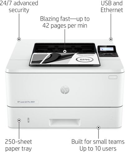 HP LaserJet Pro 4001n Black & White Printer (Renewed) in Saudi Arabia