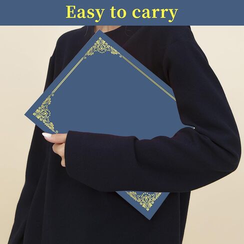 Certificate Holders(30 Pcs), Diploma Holder Gold Foil Border, Diploma Cover 8.5" x 11" for Certificate Paper,Document,Award certificates,citizenship Certificate,Black in Saudi Arabia