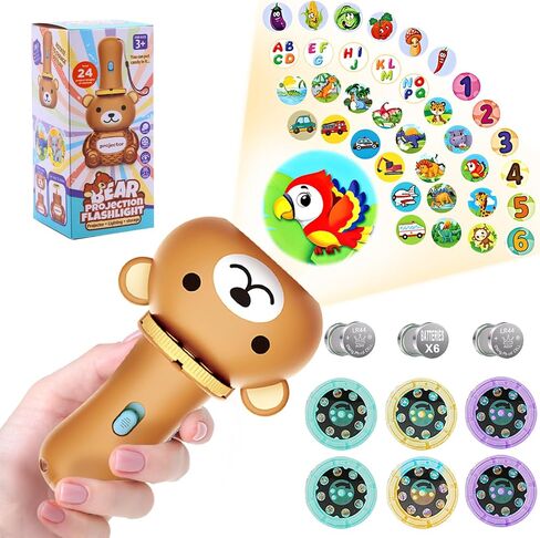 Flashlight Projector Toy-Torch Projection-LED Flashlights-Educational Toys , Include Dinosaurs, Vehicles, Animals, 48 Patterns for Fun Cognition Bedtime Education in Saudi Arabia