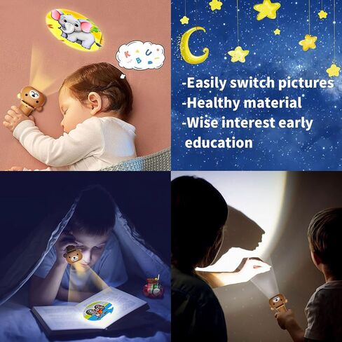 Flashlight Projector Toy-Torch Projection-LED Flashlights-Educational Toys , Include Dinosaurs, Vehicles, Animals, 48 Patterns for Fun Cognition Bedtime Education in Saudi Arabia
