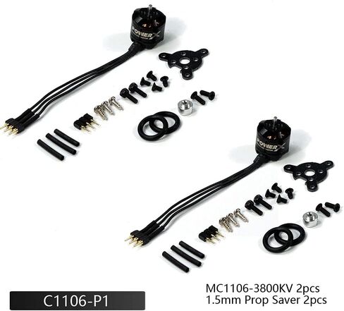 1S 3.7V Micro Brushless Motor MC1106-3800KV with ESC Power Combo Used for Fixed Wing Micro Indoor Airplane F3P Model Airplane (C1106-P2) in Kuwait