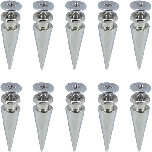 Megoto 50 Sets Cone Spikes Screwback Studs Rivets Metal Spikes Studs for Punk Style Clothing Bullet Shoes Bags Dog Collars Accessories DIY Craft Decoration (Horns 7x21mm) in Saudi Arabia