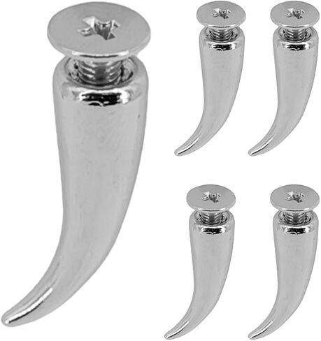 Megoto 50 Sets Cone Spikes Screwback Studs Rivets Metal Spikes Studs for Punk Style Clothing Bullet Shoes Bags Dog Collars Accessories DIY Craft Decoration (Horns 7x21mm) in Saudi Arabia