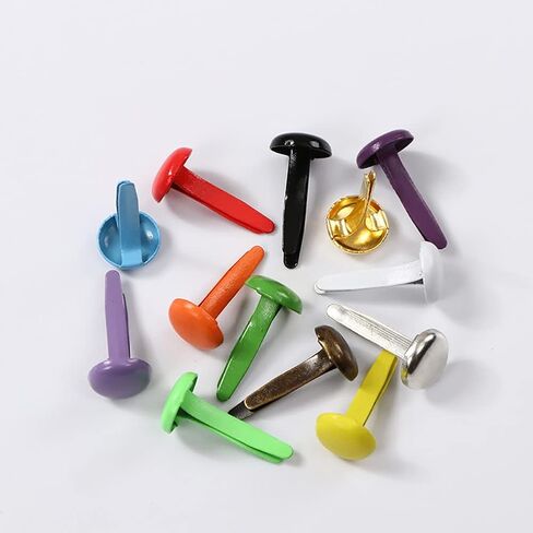 500 Pcs 8 x15mm Metal Round Paper Fasteners Large Head Brads Small Craft Brads Decorative Scrapbooking Brads Embellishments in Saudi Arabia