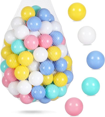 100 Pack Balls for Ball Tent, BPA Free Colorful Plastic Balls Baby Play Balls for Ball Pit, Bounce House, Baby Pool & Playhouse in Kuwait