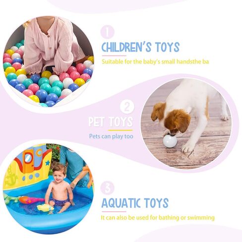 100 Pack Balls for Ball Tent, BPA Free Colorful Plastic Balls Baby Play Balls for Ball Pit, Bounce House, Baby Pool & Playhouse in Kuwait