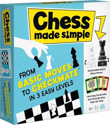 Chess Made Simple, Beginner Learning Chess Set with Chess Board and Chess Pieces 2-Player Strategy Board Game, for Adults and Kids Ages 8 and up in Kuwait