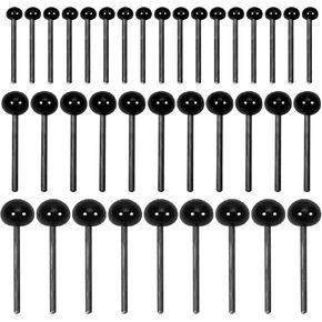 TOAOB 300pcs Glass Safety Eyes 2mm 3mm 4mm Black Beans Glass Eyes Balls Doll Eyeballs for DIY Bear Plush Animal Puppet Needle Felting Dolls Decoys Sewing Crafts
