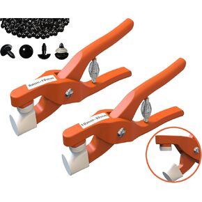 أداة مساعدة للعين الآمنة من GEOCCI لربط عيون السلامة للكروشيه، أدوات كروشيه لعيون الأمان للكروشيه أميجورومي ومحشوة 5-30 مم، مستلزمات صناعة عيون الحيوانات DIY (برتقالي أصفر) in Kuwait