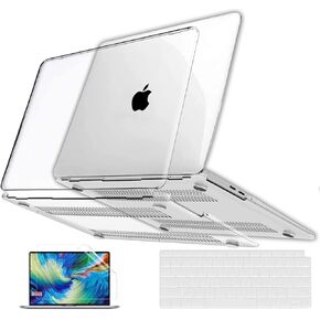Case for MacBook Air 13 inch, Gvtech Crystal Clear Case 2020 2019 2018 A2337 M1 A2179 A1932, Plastic Hard Shell & Keyboard Cover & Screen Protector Compatible with MacBook Air 13" Retina