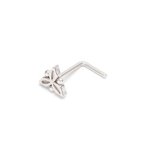 Sterling Silver Flower Mandala L-Shape Nose Stud
