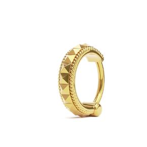 Pyramid Nose Ring Hoop, Nose Clicker Hoop, Geometric Nose Ring, Handmade Edgy Body Jewelry by Umanative Design (18K Gold Vermeil)
