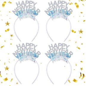 hoteam 4 قطع رأس السنة الجديدة عقال تيارا 2025 رأس السنة الجديدة hairband سنوات جديدة سعيدة hairband وامض سنوات جديدة الشعر التبعي بريق عشية رأس السنة الجديدة الملحقات للنساء البالغات لوازم الحفلات هدية العيد in Kuwait