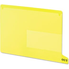 Smead End Tab Poly Out Guide, Two Pocket, Bottom Position Tab, Letter Size, Yellow, 25 per Box (61956)