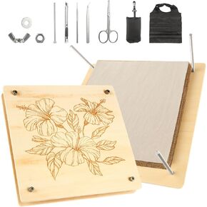 SHUESS Extra Large Flower Press Kit 10.8" x 10.8" 10 Layers Wooden Flower Pressing Kit with Storage Bag, Flower Pressing Kit for Adults, DIY Flower Drying Art Plant Preservation Kit