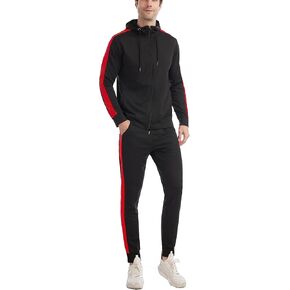 congluoki Sweatsuits for Men Tracksuit Men Track Suits 2 Piece Set Zip Up Hoodie Athletic Jogging Gym Muscle