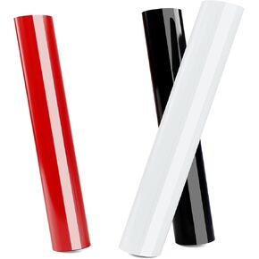 Heat Transfer Vinyl HTV 3-Roll 12" x 20Ft, Iron On Vinyl for Shirts, 3 Colors of HTV Compatible with All Cricut Machines, Easy Cutting and Weeding for Christmas DIY Garment Designs