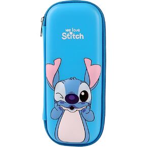 Stitch Pencil Case School Supplies Stationery Organizer Big Pencil Box Cute Pen Pouch With Compartment For Girls Boys Kids Teens Women (Blue1)