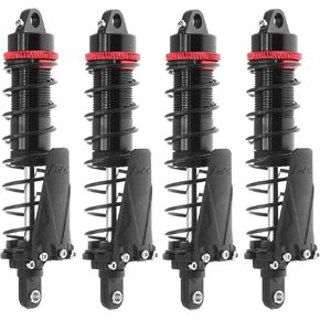 REDSPIDER RC Shock Absorber Set With mudguard（4pcs）Multiple specifications to choose from， for TRAXXAS 1/10 Slash Remo Hobby HuanQi 727 Short Truck RC Car ﻿ (Red（90mm）)