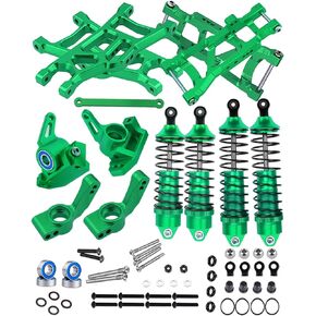 الجزء الأمامي الخلفي المُجمَّع بالكامل من الصدمات المعدنية لـ 1/10 Rustler/Stampede VXL 2WD، ذراع تعليق من سبيكة الألومنيوم، كتلة عجلة من الألومنيوم وكتل توجيه وحاملات المحور الخلفي، أزرق