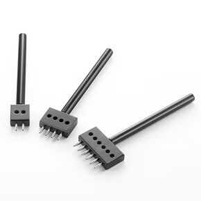 Leather Round Hole Punching Tool 3pcs Prong Punch Tool Set with 2/4/6 Prong Options for Precise Round Hole Punching DIY Leather Craft（6mm）