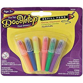 أقلام إعادة تعبئة U-Create Doodletop Twister 6 للأقلام العلوية، وألعاب الرسم، وأقلام التحديد، وقمة دوارة حلزونية فنية إبداعية للأطفال من سن 5 سنوات فما فوق