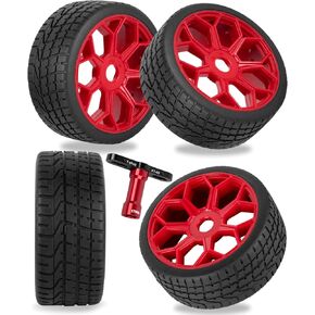 RC Tires Highway Tires for 1/7 Infraction 6S BLX,Limitless,1/8 Typhon 6S BLX,RC Wheels and Tires Soft Tires Truck Tires,4pcs,White