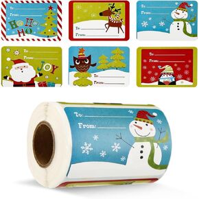 2024 New 250 Pcs Christmas Gift Tags Stickers for Presents, 2 x 3 Inch Christmas Presents Stickers, Christmas Santa Labels Self Adhesive Stickers for Holiday Decor, Xmas Name Tag Stickers for Gifts