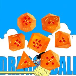 Dragon Stars DND Dice,7Pcs Sharp Edge Resin Dungeons and Dragons Polyhedral Role Playing Gaming Dice D&D Dice Role Playing Game D and D Dice Set D20 D12 D10 D8 D6 D4 (Orange)