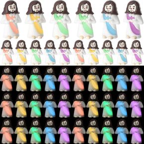 25 Pcs Mini Jesus Figures Glow in The Dark Little Jesus Figurines Religious Tiny Jesus to Hide and Seek Let Your Light Shine Christian Party Favors for Sunday Baptism Gift (Multicolor)