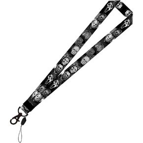 Cool Horror Scream Neck Lanyard for Keychain, ID Badge, Cell Phone，Terror Themed Keychain Gifts