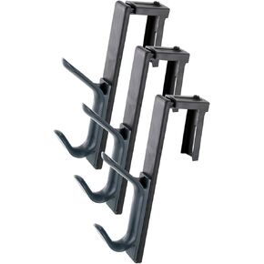 Universal Recycled Cubicle Double Coat Hook, Plastic, Charcoal, Pack of 3