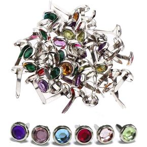 QianDanS 120Pcs Mini Brad Pearl Head Split Pins Round Paper Craft Fasteners Iron Brads for Paper Craft DIY Stamping Scrapbooking