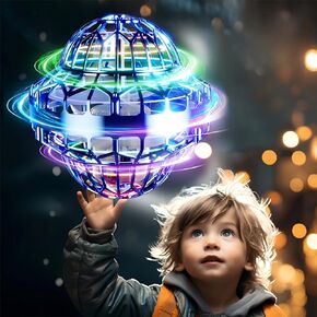Cosmic Hover Ball Toy - Hand-Controlled Flying Disc with LED Lights, Fun Mini UFO, Perfect Birthday for Boys and Girls (Blue)