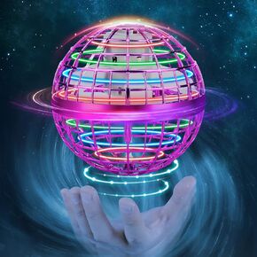 M&Hong Flying Orb Ball for Kids Adults, Hand Controlled Boomerang Ball, Soaring Flying Spinner Mini Drone, Hover Flying Ball Toy with LED Lights, Drone Ball Endless Tricks Gifts for Boys Girls