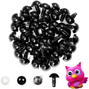 Vanblue 40pcs 15mm Upgraded Safety Eyes for Crocheting Amigurumi Eyes for Crochet Animals with Washers Craft Eyes Doll Eyes Stuffed Animal Eyes Gift for Crochet Lovers Halloween Decorations in Saudi Arabia