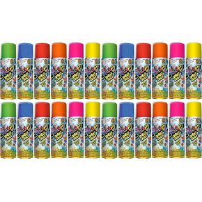 JA-RU Sidewalk Chalk Spray (متنوع) للأطفال، ساحة، طباشير سائل ملون على الرصيف. علامات مؤقتة لخط الطباشير لوضع العلامات الميدانية. مجموعة ألعاب فنية للطباشير الخارجية قابلة للغسل. 3525 (24 علبة)