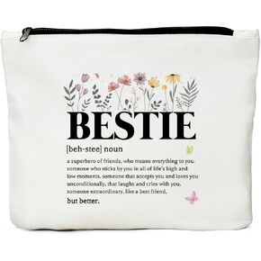 Bestie Definition Noun Cosmetic Bag, Bestie Gifts for Women, Bestie Makeup Bag, Gift for Best Friend, Friendship Gifts, Birthday Appreciation Thank You Gifts for Women Girl Soul Sister Best Friend BFF