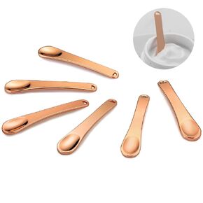 Tekson 6 Pieces Metal Cosmetic Skincare Spatula, Mini Mask facial Reusable Scoop, Makeup Beauty Spoons for Cream, Lotions, Moisturizers(Black)