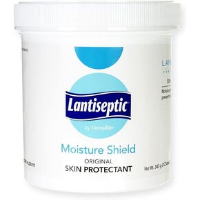 Lantiseptic Moisture Shield Original Skin Protectant – 50% Lanolin Enriched Skin Protectant Barrier Cream for Incontinence – Paraben Free, 3 Jars, 12oz Each
